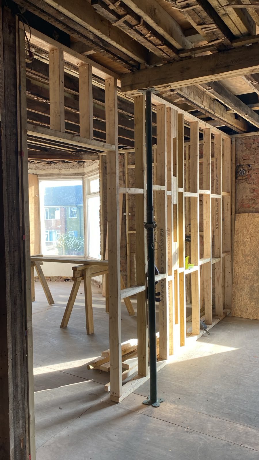 New timber stud framing on site