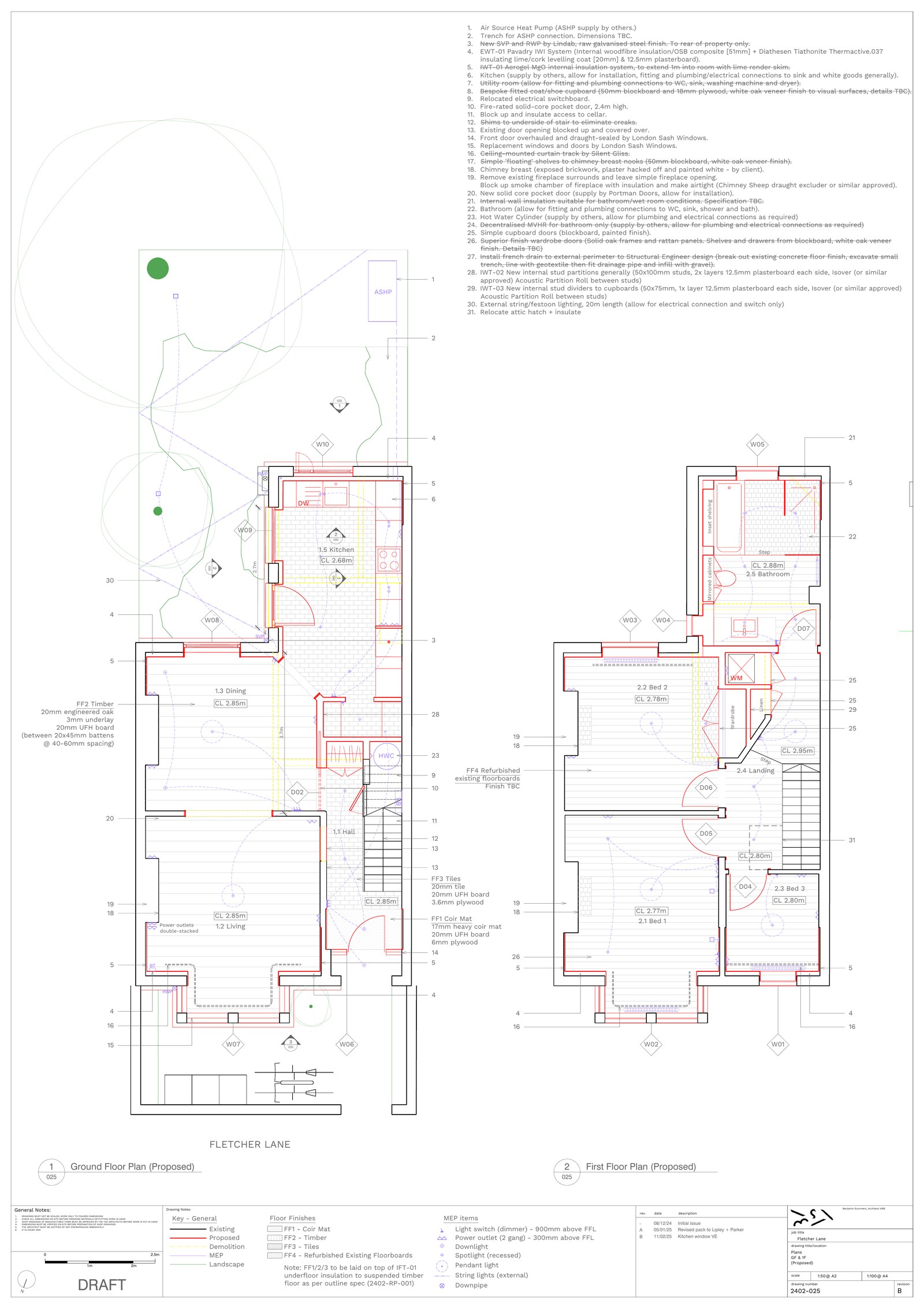 Proposed ground and first floor plans