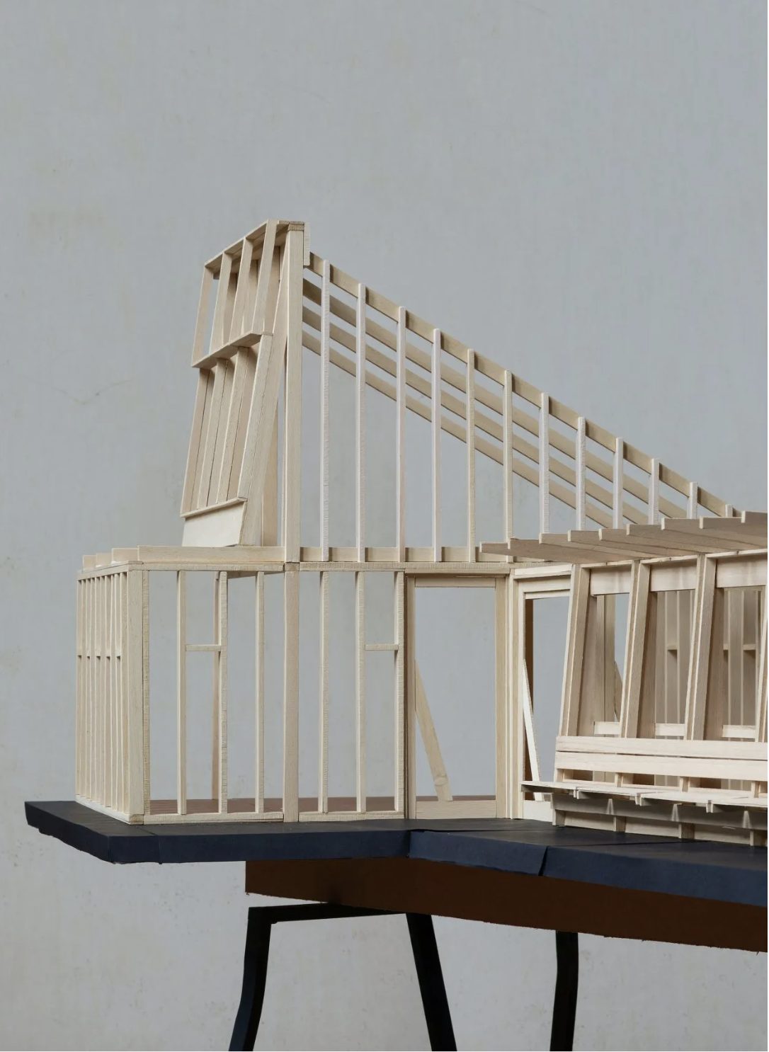 Timber study model of the hall structure