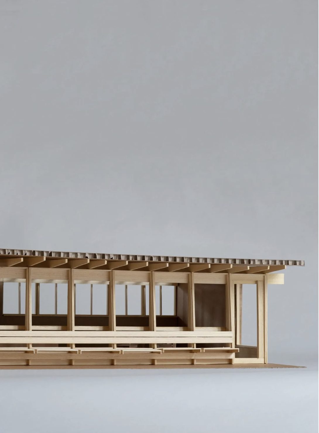 Timber study model of the hall structure